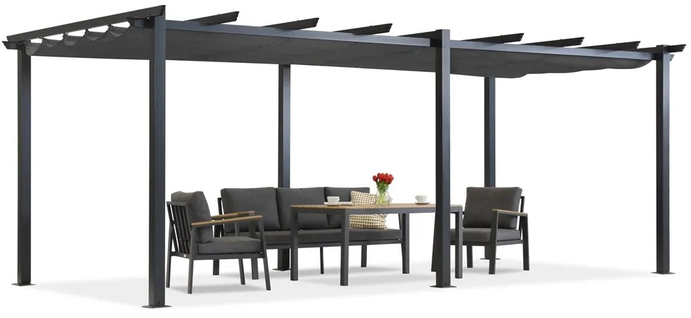 Terasz pergola Barbados 3x6 m Garden Point antracit