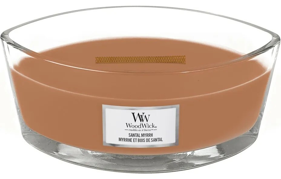 WoodWick Illatosító gyertya hajó Santal Myrrh, 453g