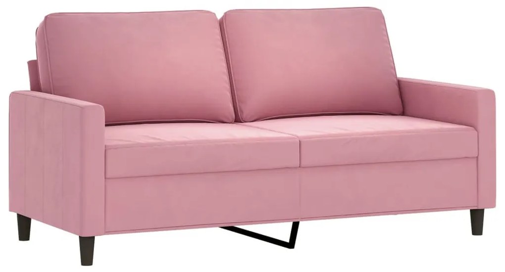 kétszemélyes rózsaszín bársony kanapé 140 cm