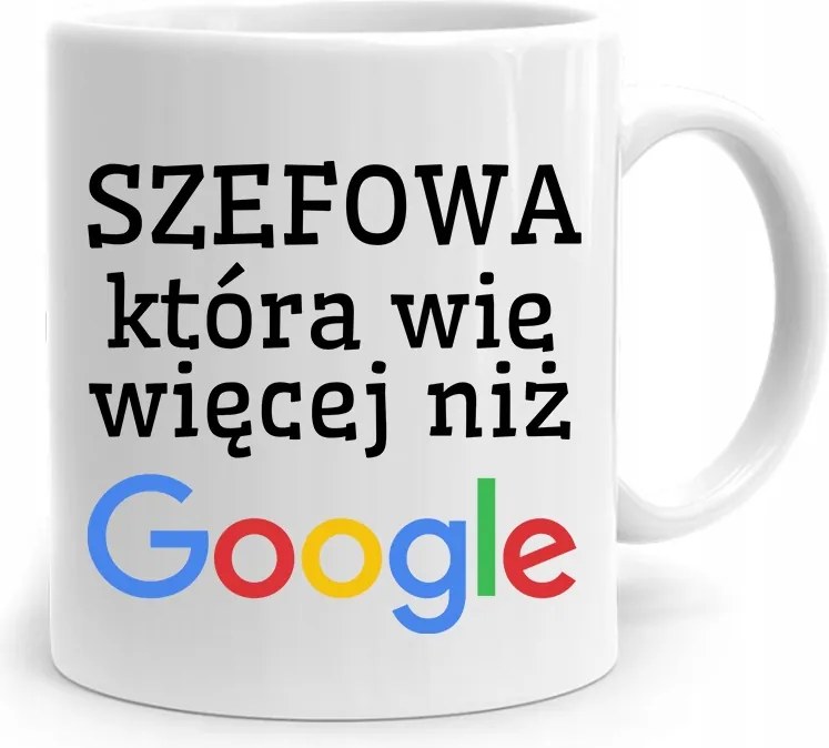 Ajándék Bögre A Főnöknek Többet Tud, Mint A Google fényképes nyomattal