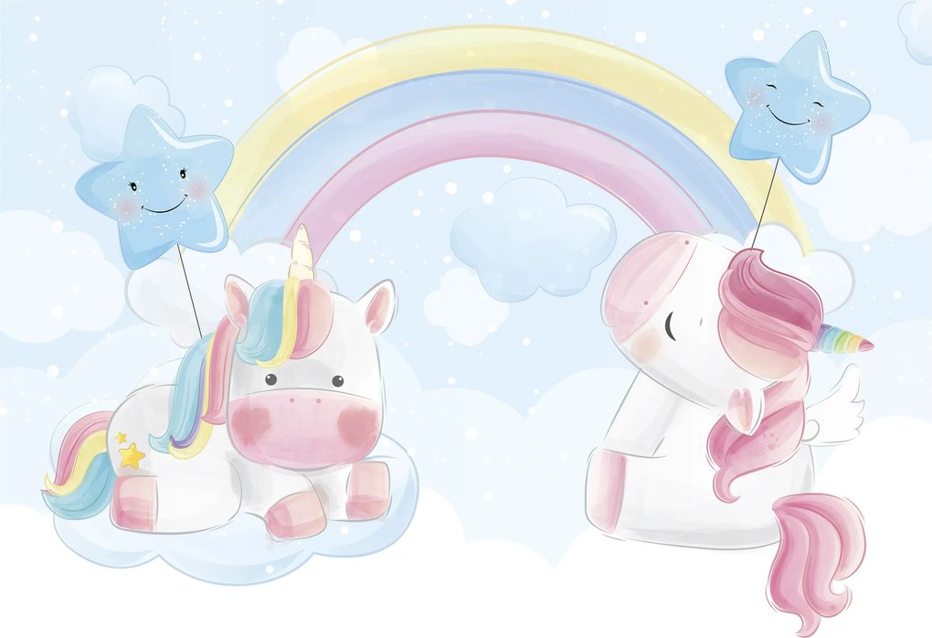 Szivárvány fotótapéta Lányoknak Unicorn 254x184
