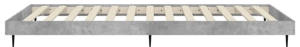 betonszürke szerelt fa ágykeret 90 x 200 cm