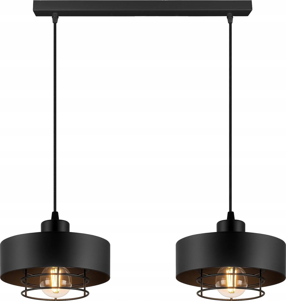 Mennyezeti Lámpa Függő Led Csillár Plafon Loft E27 Fekete Modern