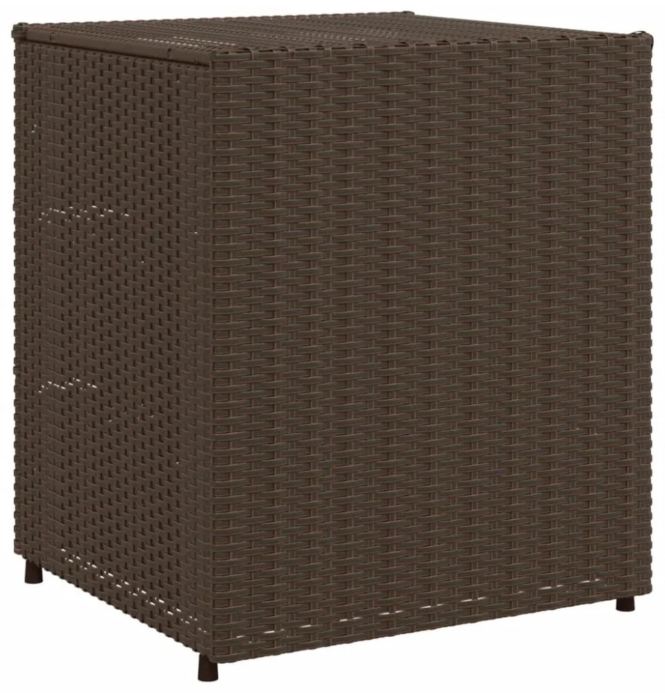 barna polyrattan kerti tárolószekrény 55 x 59 x 69 cm