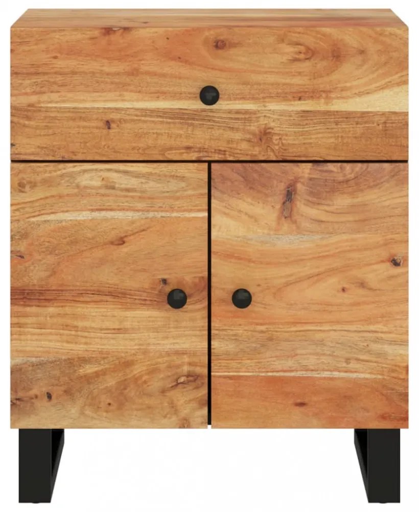 vidaXL tömör akácfa és szerelt fa éjjeliszekrény 50 x 33 x 60 cm