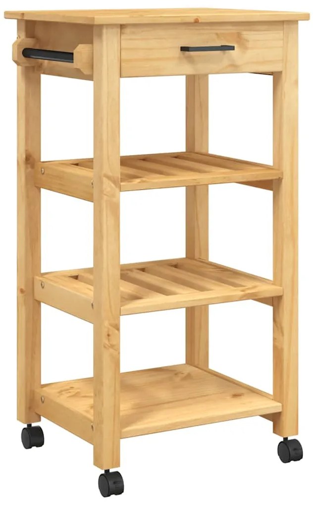 MONZA tömör fenyőfa konyhai kocsi 48 x 40 x 88,5 cm