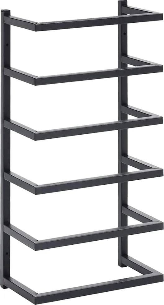 vidaXL fekete acél törölközőtartó 24 x 12 x 48 cm