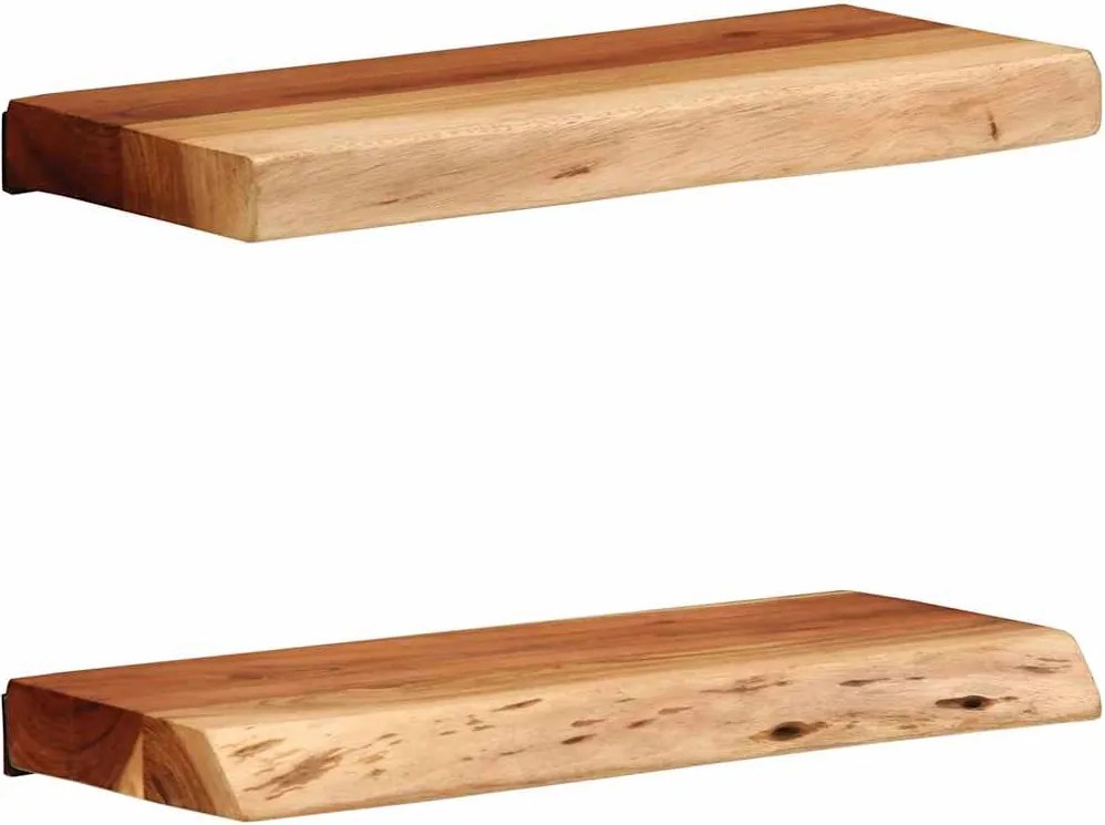 vidaXL 2 darab tömör akácfa fali polc 40x20x3,5 cm