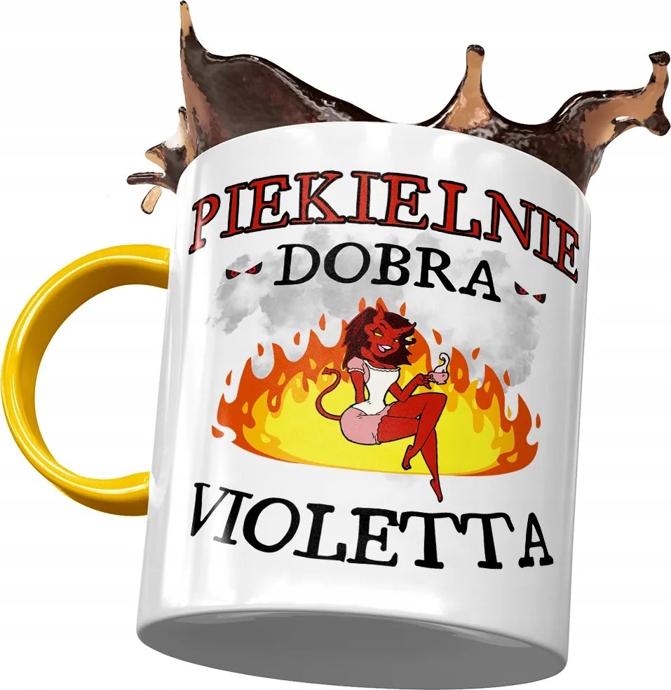 Sárga Bögre Violetta Barátnő Feleség Ajándék Nyomtatott Fotóval