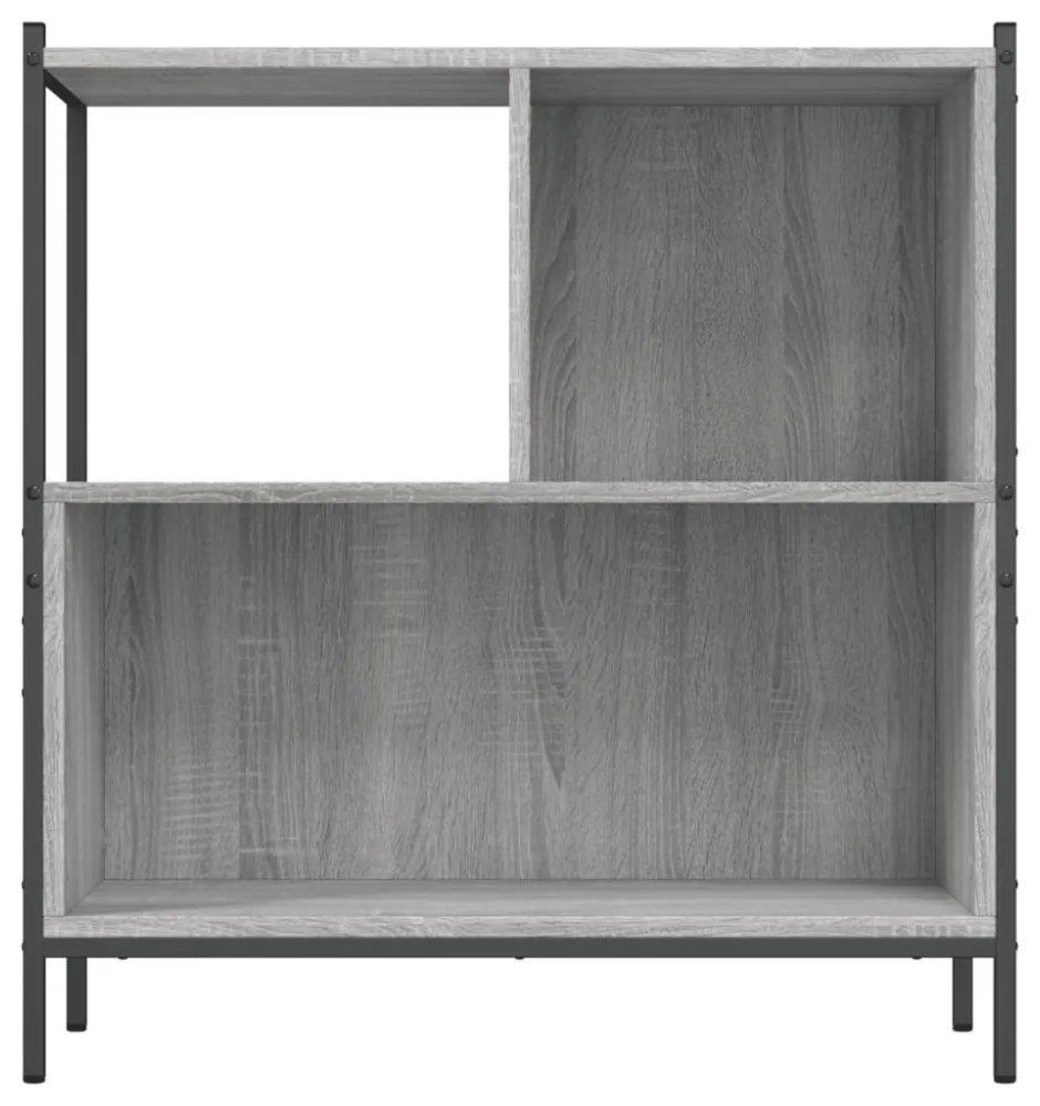 szürke sonoma színű szerelt fa könyvespolc 72 x 28 x 77,5 cm
