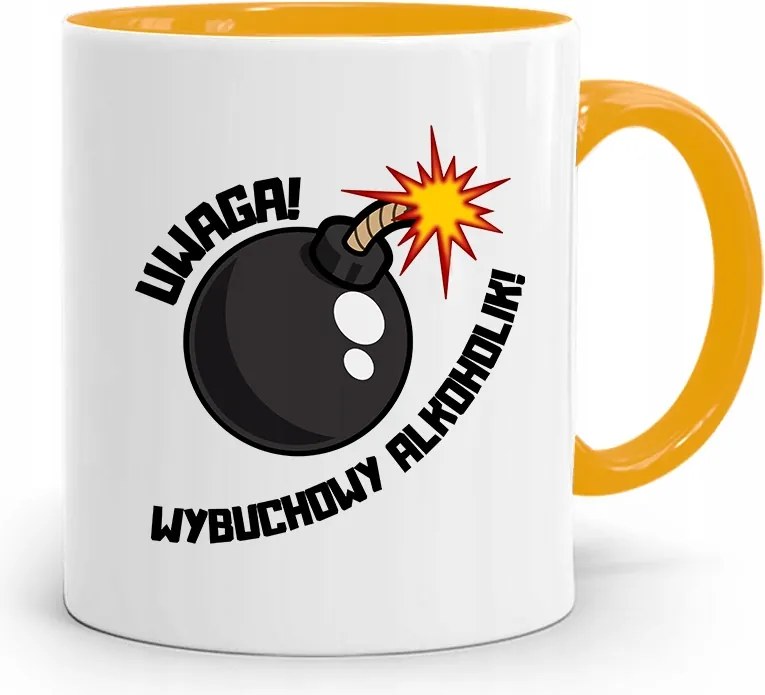 Alkoholista Részegeknek Sárga Ajándék Bögre fényképes nyomtatással