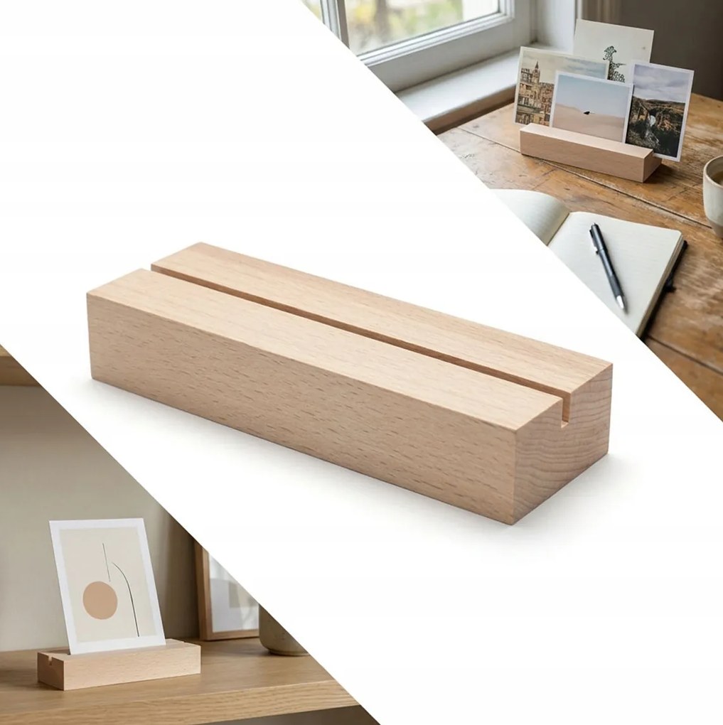 Fából Készült Bükk Fotóállvány jegyzetek dokumentumok Organizer íróasztal