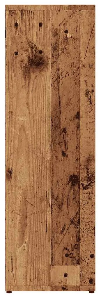 antik fa színű szerelt fa könyvszekrény 50x25x80 cm
