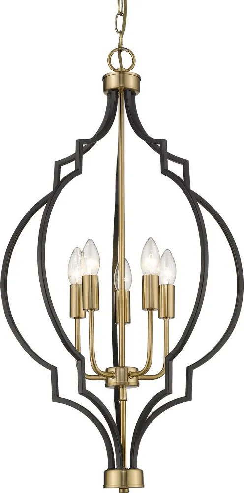 COSMOLIGHT P05186BK NASHVILLE Klasszikus Függesztett Lámpa Fekete, Arany E14 IP20