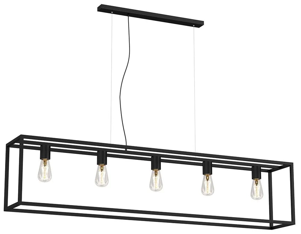 Csillár zsinóron FRAME 5xE27/60W/230V fekete