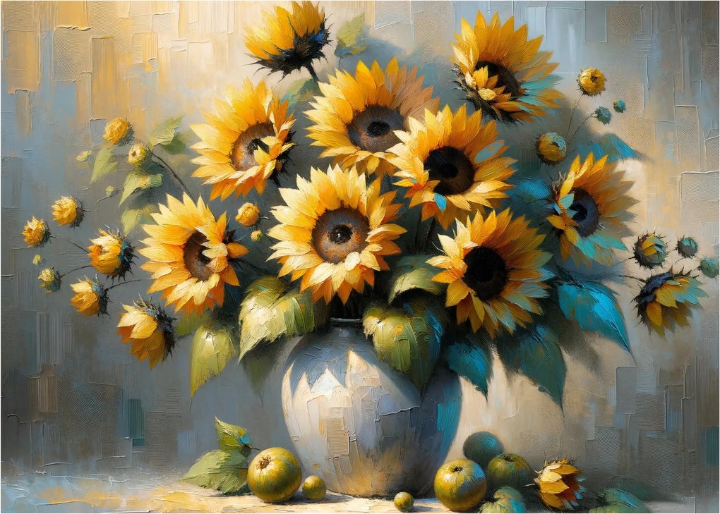 Kép – Napraforgós váza (70x50 cm)
