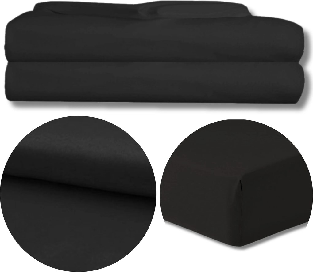 Lepedő Gumi NÉLKÜLI160x200 Lengyel Mikroszálas Fekete Koney