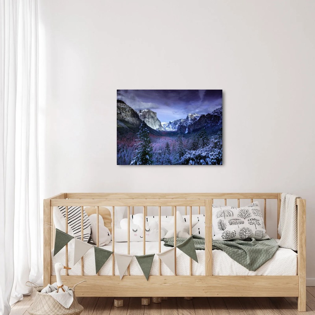 Téli hegyi tájkép (70x50 cm)