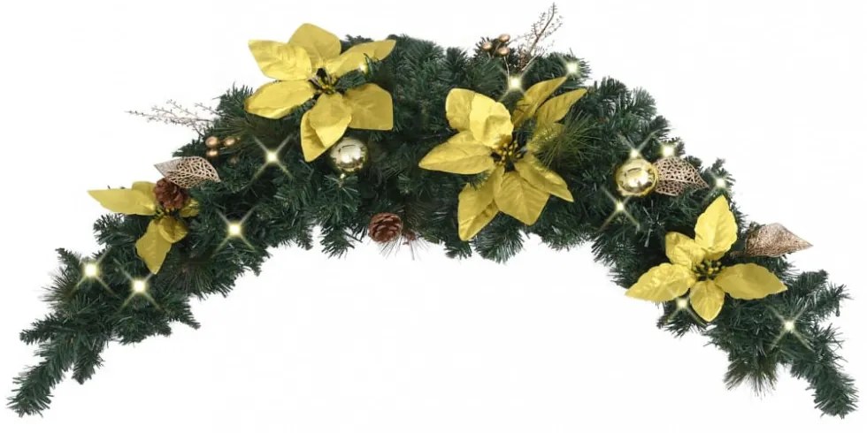 zöld PVC karácsonyi boltív LED-lámpákkal 90 cm