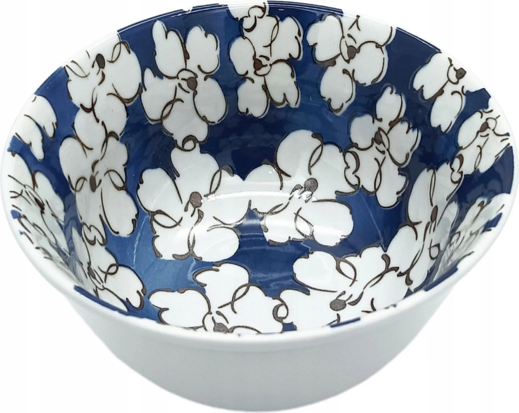 Kerámia Tál 15CM Kék Fehér Virágokkal 157343