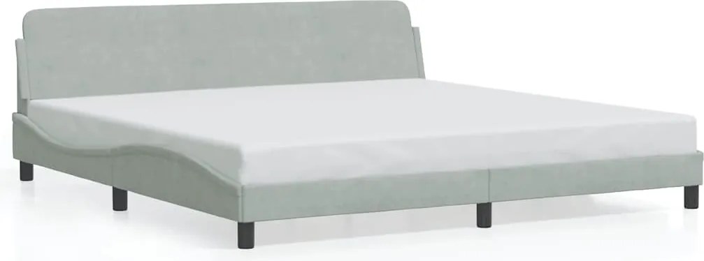vidaXL világosszürke bársony ágykeret Dover 200 x 200 cm