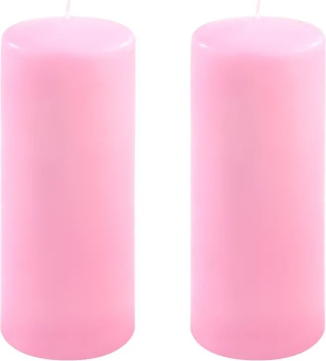 Gyertya készlet 25 cm Ø 10 cm  2 db rózsaszín