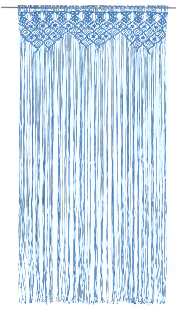 kék makramé pamutfüggöny 140 x 240 cm