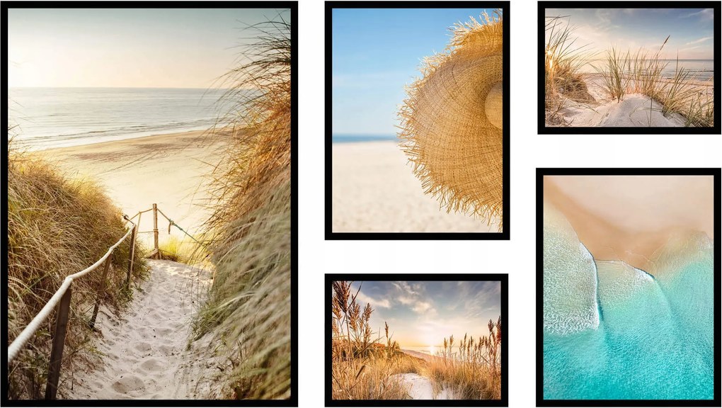 Nagy Szett 5db Poszterek Képek Tengerpart Nyaralás