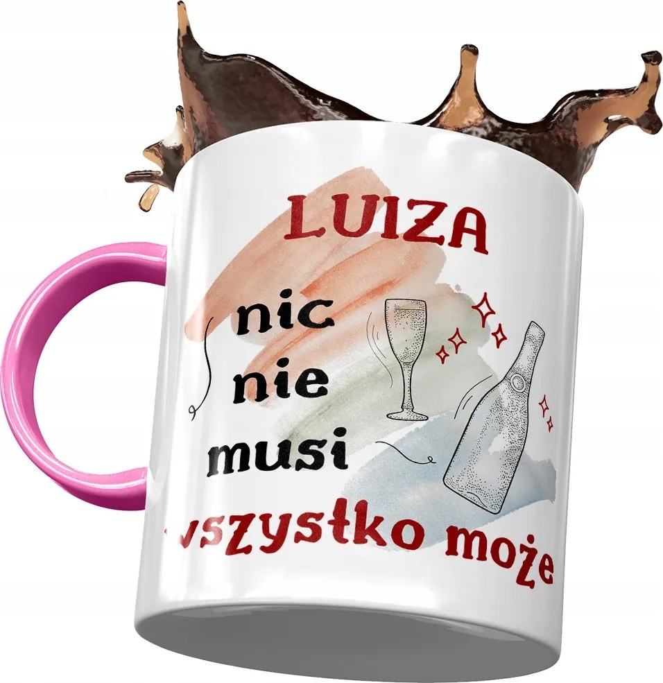 Rózsaszín Bögre Lujza Feleség Barátnő Ajándék Nyomtatott Fotóval