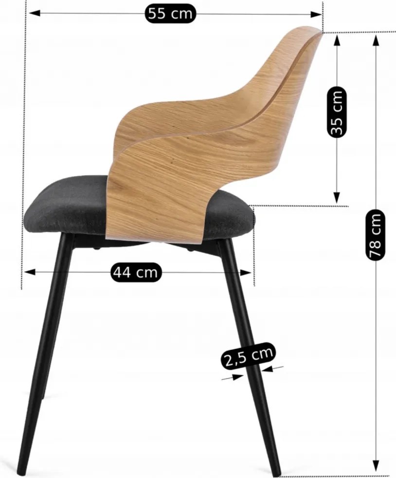 ORBI szék arany tölgy / fekete színben