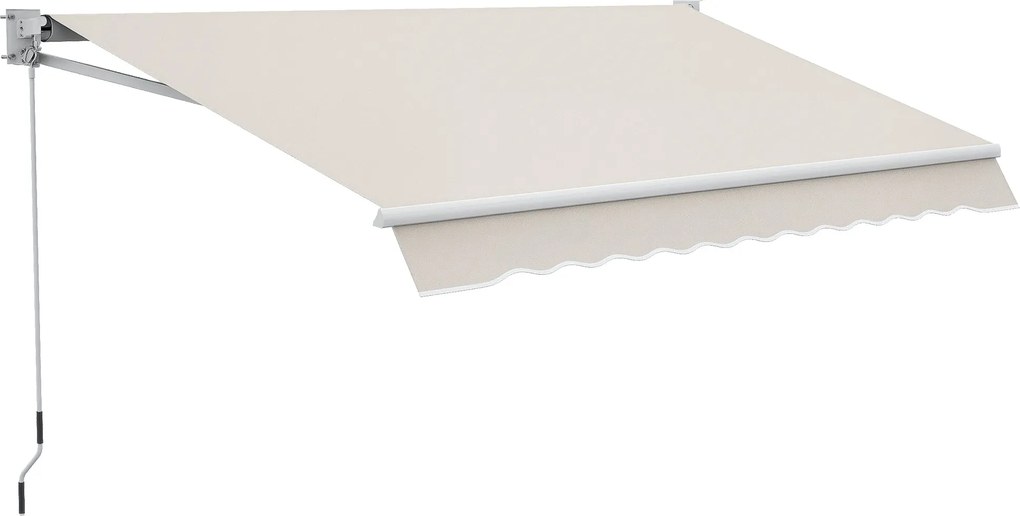 Outsunny Kézi Kihúzható Napernyő 200x250 cm Balkon Napernyő Fém Kurblival, Vízálló és UV-védelemmel ellátott Külső Roller Napernyő Kerthez, Teraszhoz,