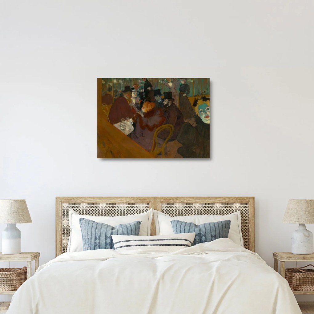 Üveg kép - Henri de Toulouse-Lautrec, At the Moulin Rouge, reprodukciók (70x50 cm)