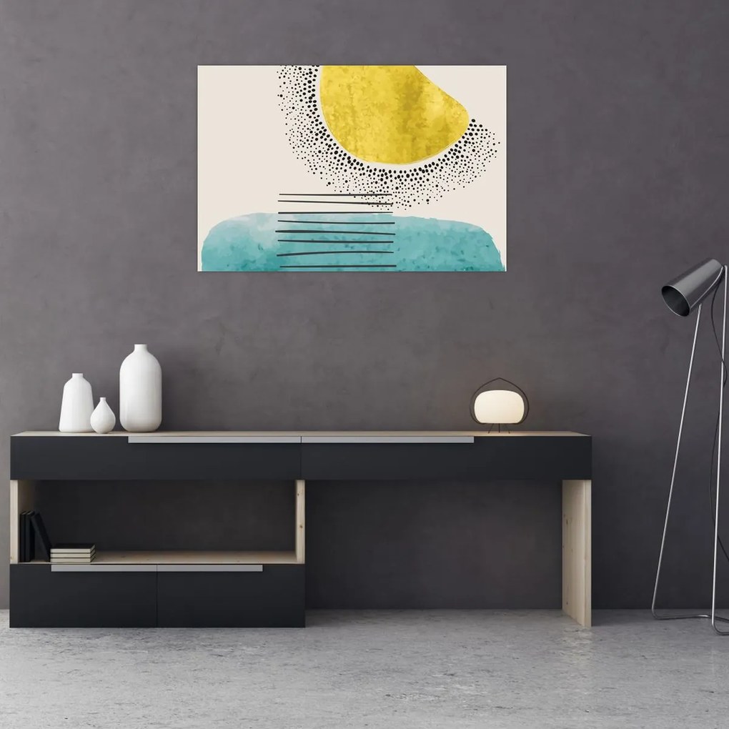 Kép - Absztrakt festmény a strandról N⁰2 (90x60 cm)