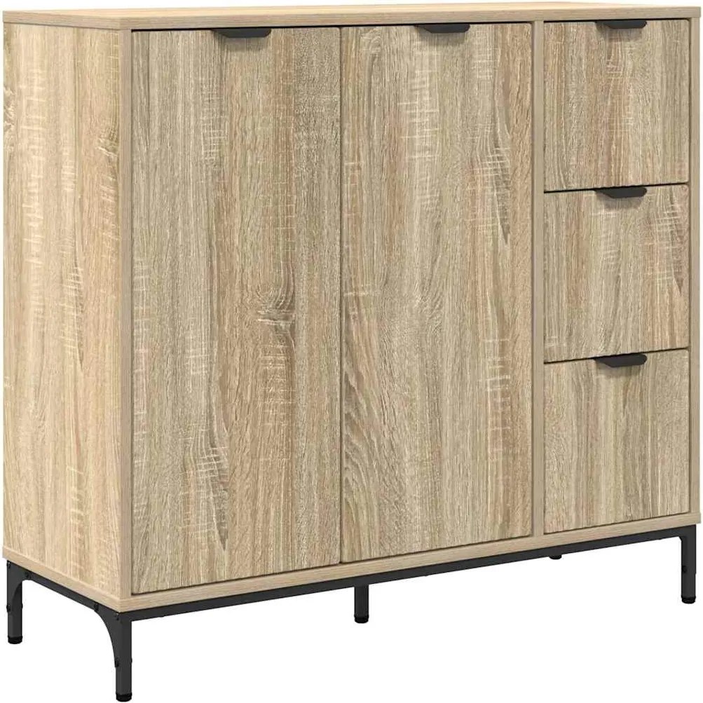 vidaXL Széf fiókkal Sonoma tölgy 89,5 x 33 x 82 cm Faanyag