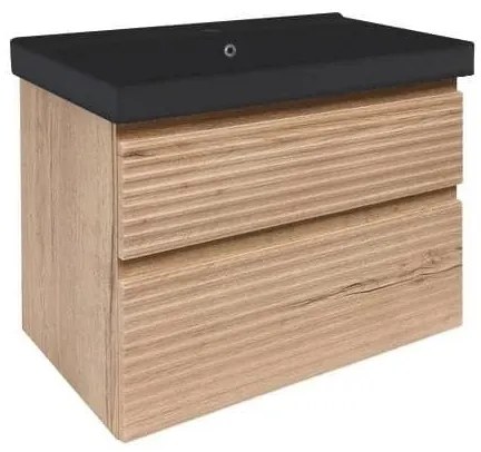Naturel Savona Fürdőszobaszekrény mosdóval 78x53x45 cm tölgy matt SAVONA280DHU1B