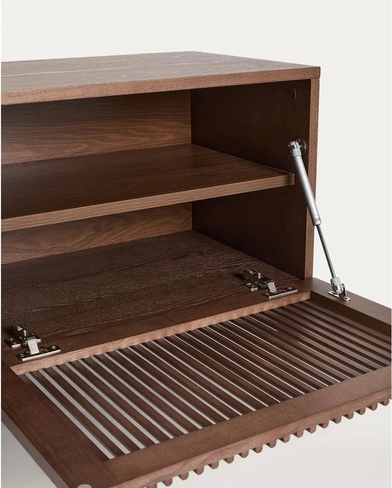 Sötétbarna TV-állvány diófa dekorral 180x49,5x42,5 cm Beyla – Kave Home