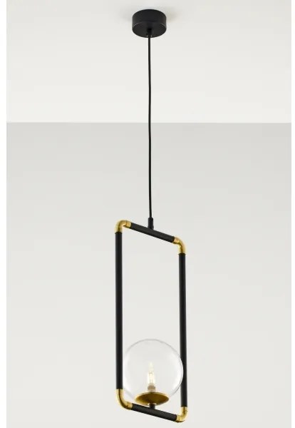 Jupiter 2023 - Csillár zsinóron ZAFRA 1xG9/10W/230V fekete/arany/átlátszó