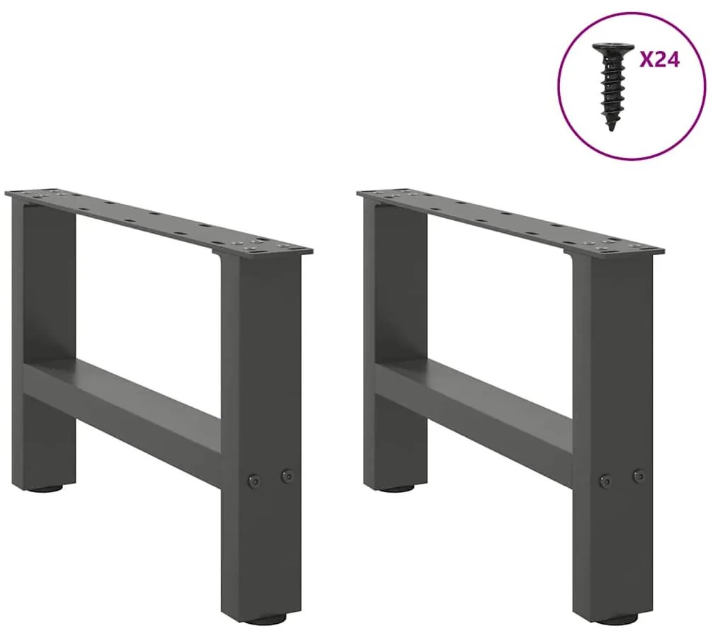2 db antracitszürke acél dohányzóasztal láb 50x(30-31) cm