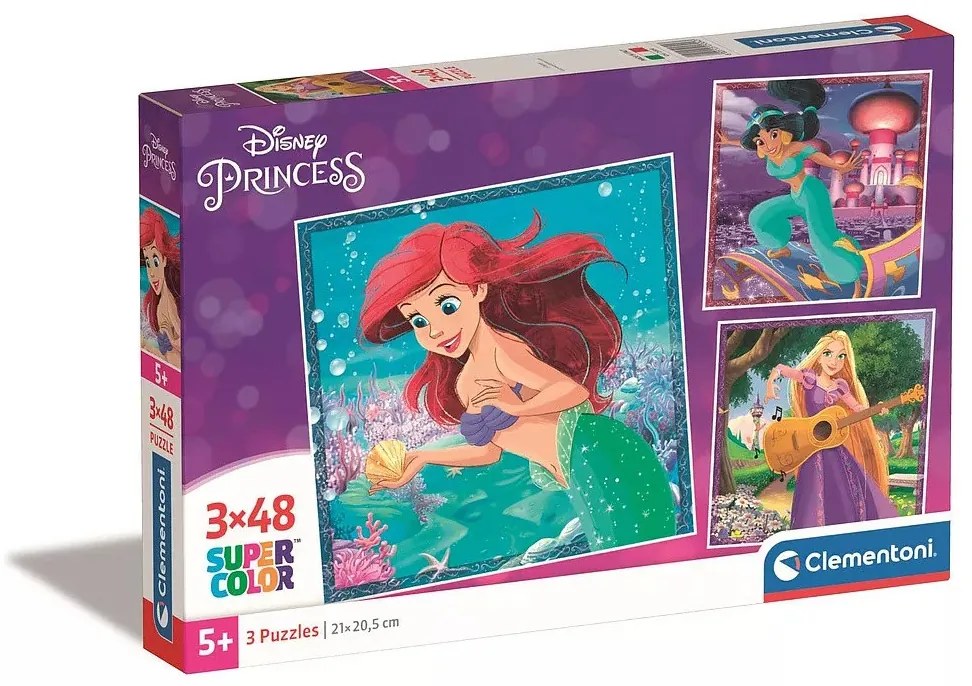 Disney Hercegnők Ariel 3x48 db-os puzzle Clementoni