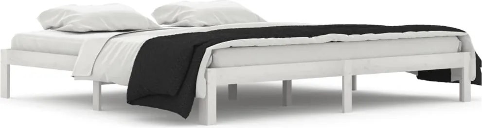 vidaXL fehér tömör fenyőfa ágykeret 200 x 200 cm