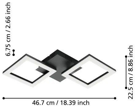 Eglo 900315 - LED Dimmelhető mennyezeti lámpa PARANDAY-Z LED/15,5W/230V