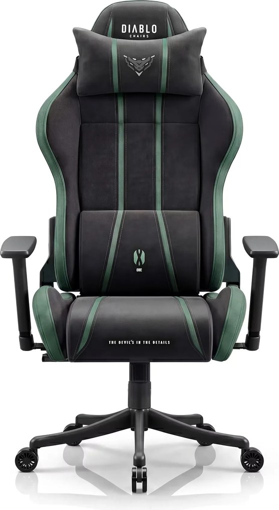 Gamer szék szövet Small Size, fekete-zöld: Diablo X-One 2.0 Forest Green