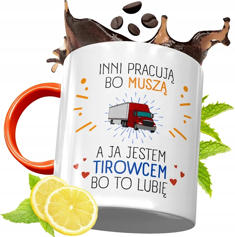 Narancssárga Bögre Kamionosoknak Ajándék fényképes nyomattal