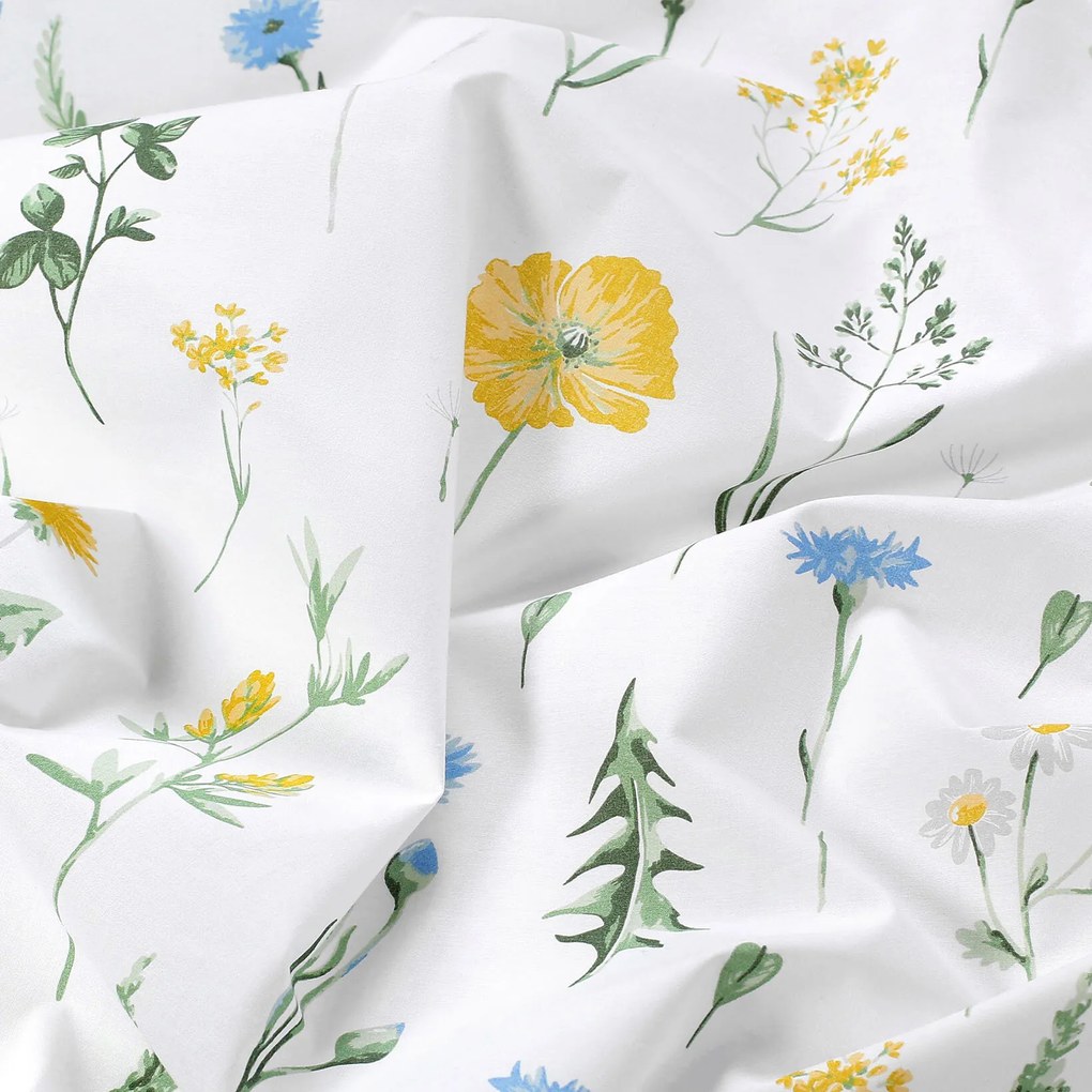 Goldea pamut ágyneműhuzat duo - magyar rét, mézsárga hátoldal 240 x 220 és 2db 70 x 90 cm