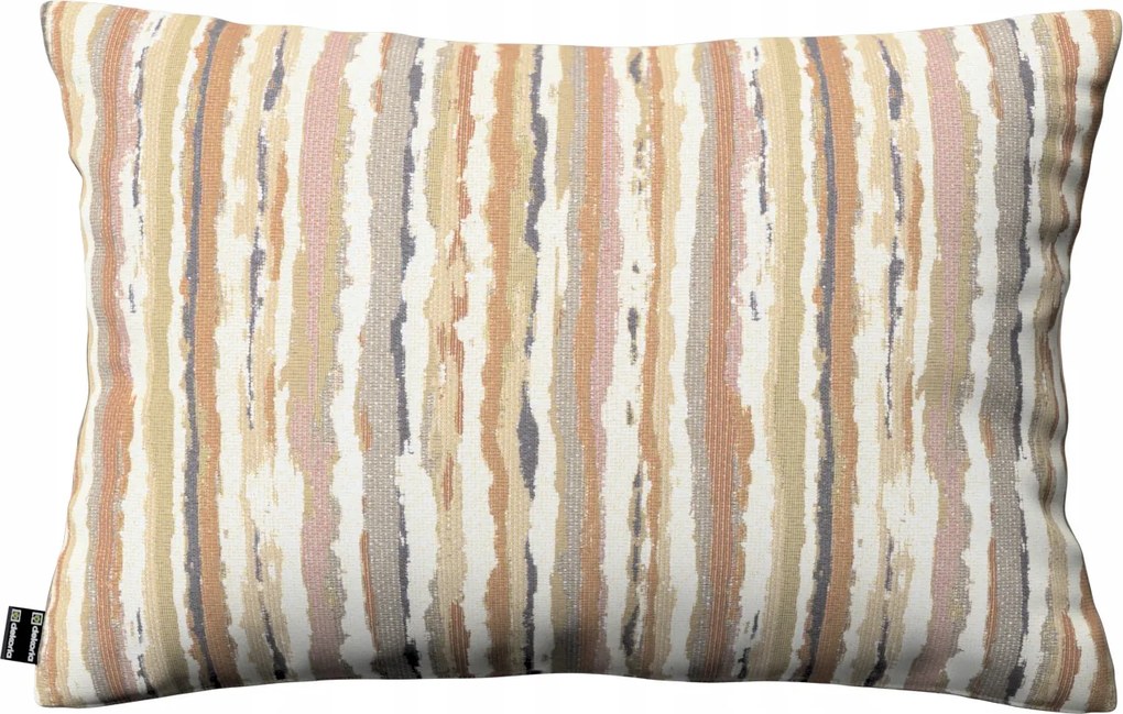 Párnahuzat 47x28 olíva-narancs csíkos, krémszínű alapon