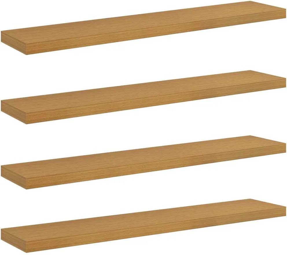 vidaXL Falpolc Falra szerelhető 4 pcs Bézs 120 x 23,5 x 4 cm Faanyag