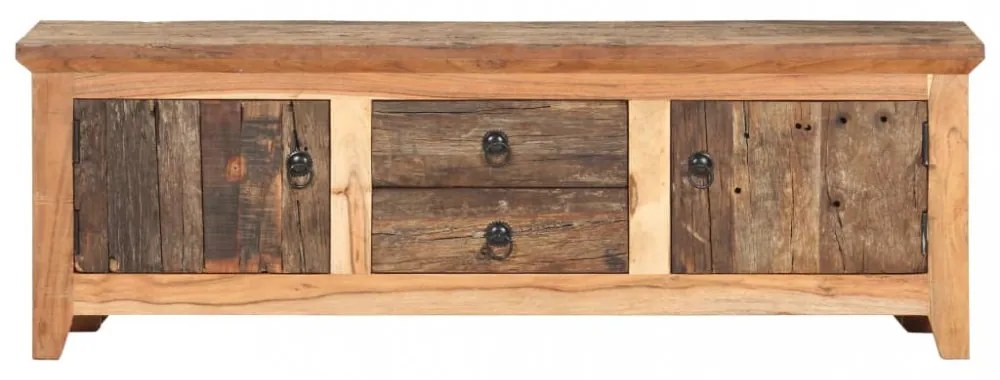 tömör akác és újrahasznosított fa tévészekrény 120x30x40 cm