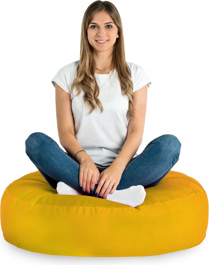 Plüss ülőpárna Mustárszínű