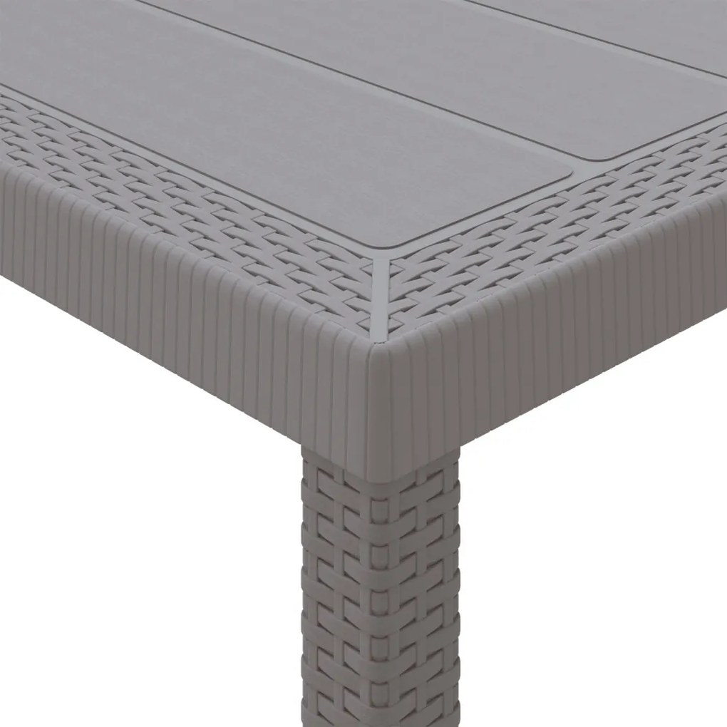 Kerti Asztal Világosszürke 350x100x73 cm Poly Rattan