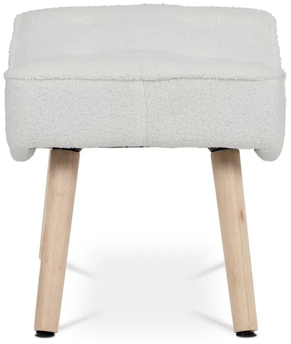 Skandináv Stílusú Fotel Fehér Bouclé Szövettel. AK-309P